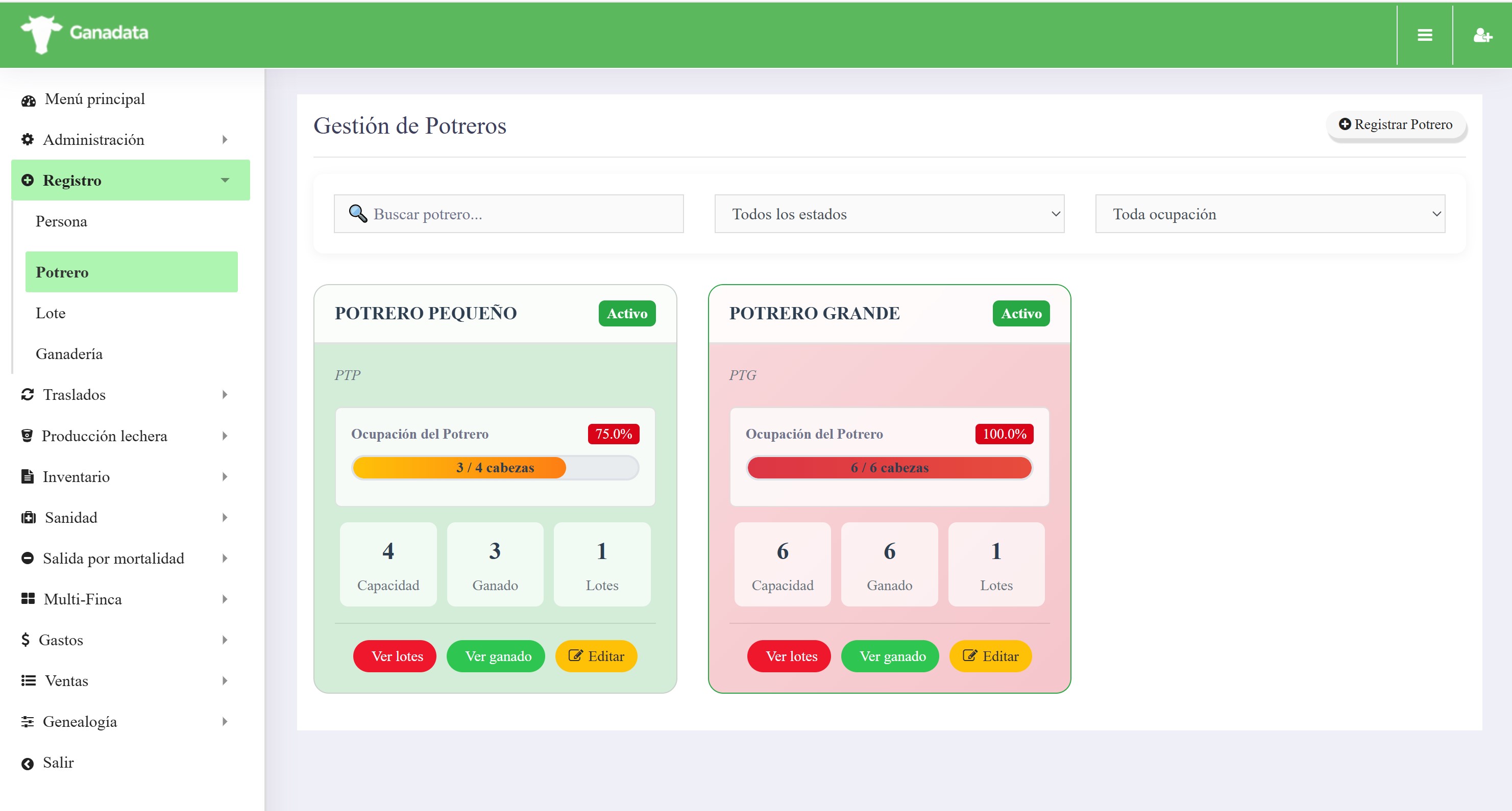 Ganadero usando tablet